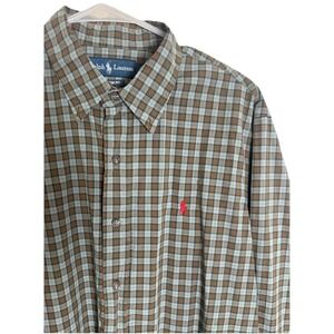 POLO RALPH LAUREN‎ RED PONY PLAID LONG SLEEVE BUTTON UP SHIRT MEN'S LARGE